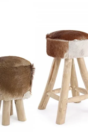 Direttamente Dal Produttore Sgabello in pelle di mucca Malak SG