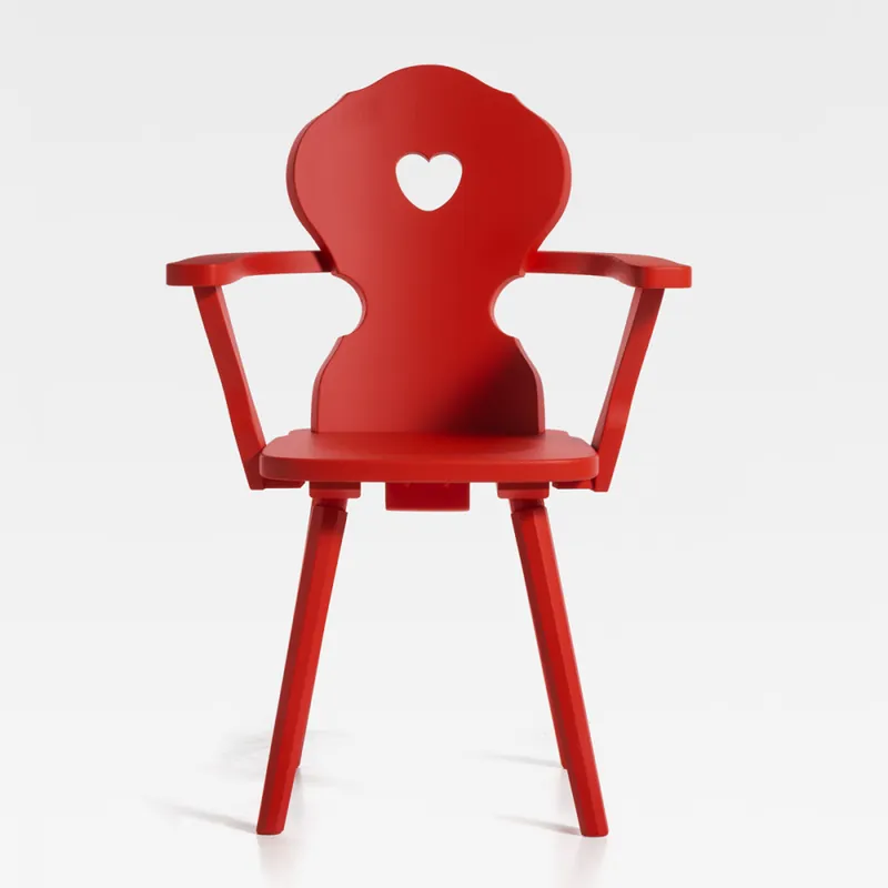 Soddisfatti O Rimborsati Sedia con braccioli in stile tirolese con cuore Monaco S-P