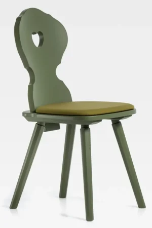Promozione Sedia tirolese moderna con cuore e sedile imbottito Monaco S Imb