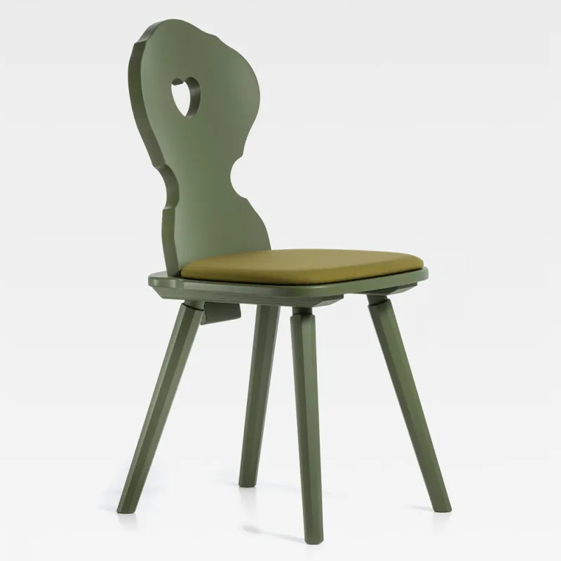 Promozione Sedia tirolese moderna con cuore e sedile imbottito Monaco S Imb