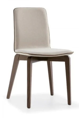 Vendita Finale Sedia imbottita con gambe in legno Sambuco