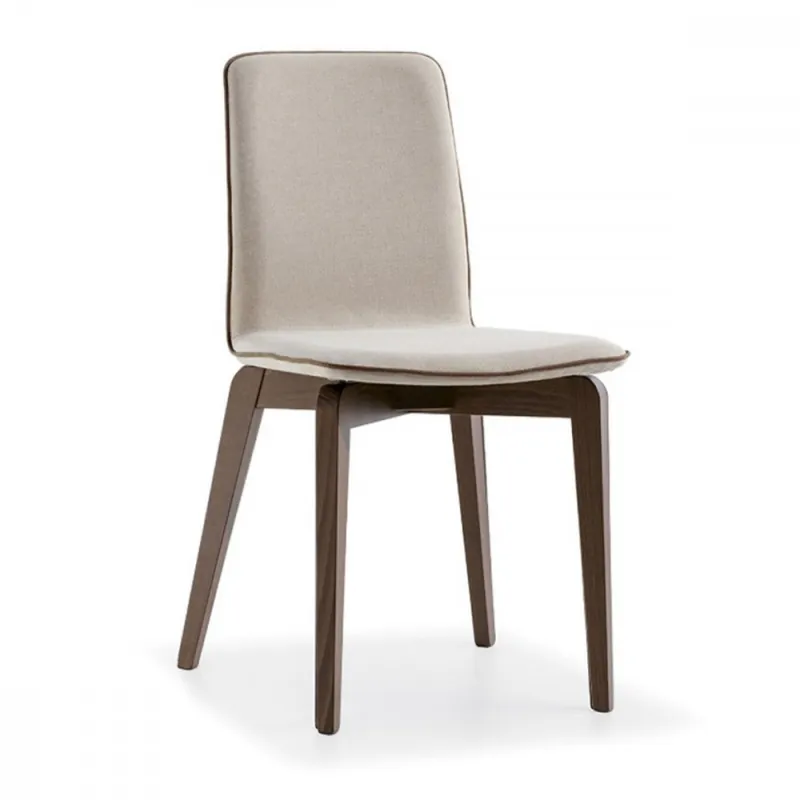Vendita Finale Sedia imbottita con gambe in legno Sambuco
