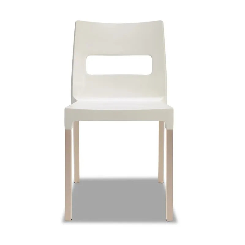Affare Sedia moderna in plastica e con gambe in legno di faggio Natural Maxi Diva
