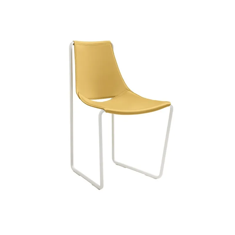 Sedia Design Apelle S in cuoio e acciaio Apelle S Sconto