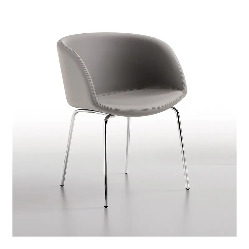 Ultima Occasione Poltrona moderna in similpelle con piedi in metallo Sonny P-MT