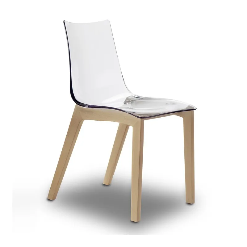 Sedia in policarbonato trasparente e legno di Scab Design Natural Zebra Antishock Affare