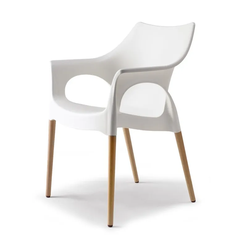 Affare Poltroncina moderna in plastica e legno Natural Ola