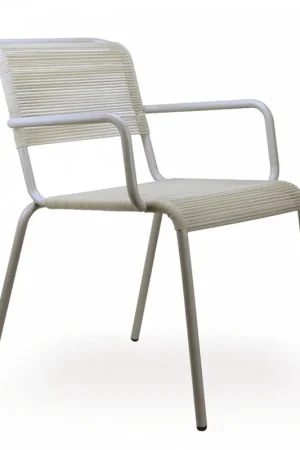 Poltroncina impilabile vintage per interni ed esterni in corda Nassa Strings P Solo Oggi