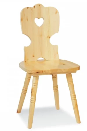 Sedia rustico tirolese con decoro a cuore Tessa Reso Gratuito