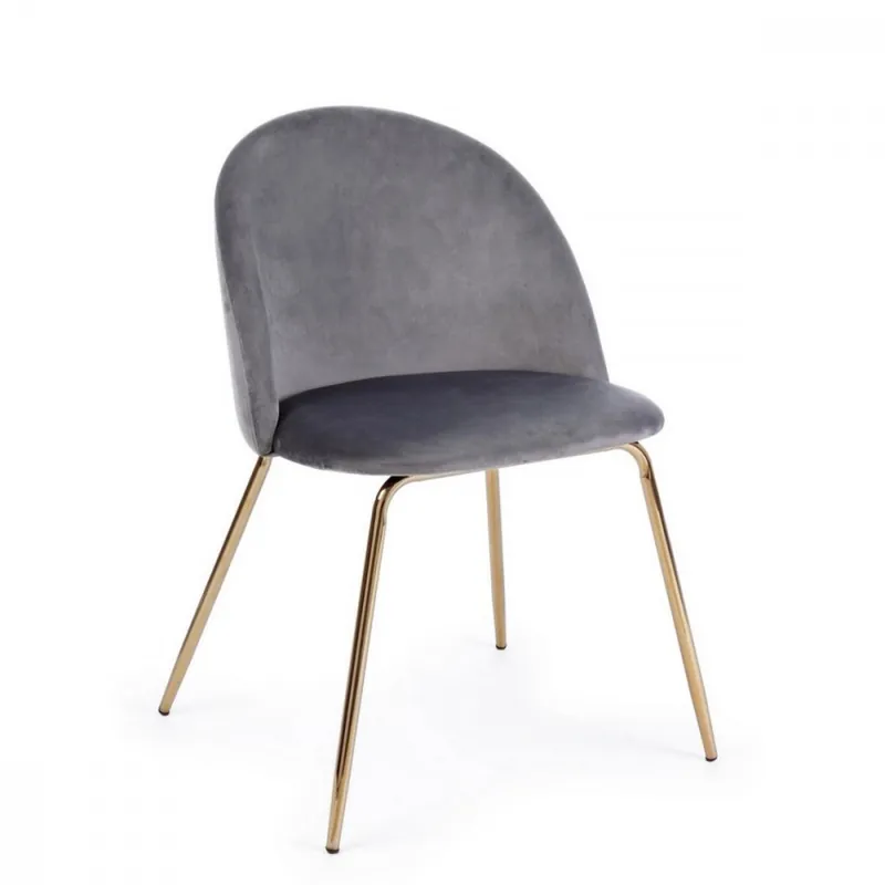 Sedia in velluto a 4 gambe Tanya Occasione