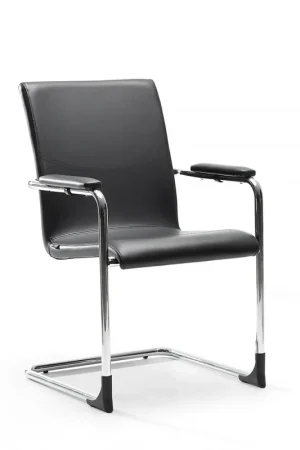Consegna Rapida Poltrona cantilever in simil pelle con braccioli Aqaba Quick