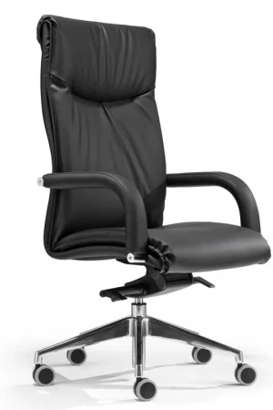 Economico Sedia da ufficio in ecopelle nera Sally 48