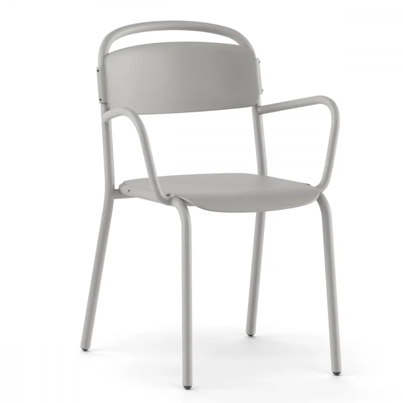 Bestseller Sedia con braccioli in acciaio colorato Skol P