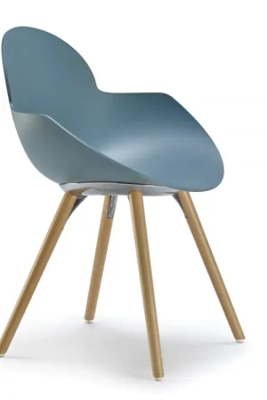 Consegna Rapida Sedia moderna con gambe in legno Cookie Wood