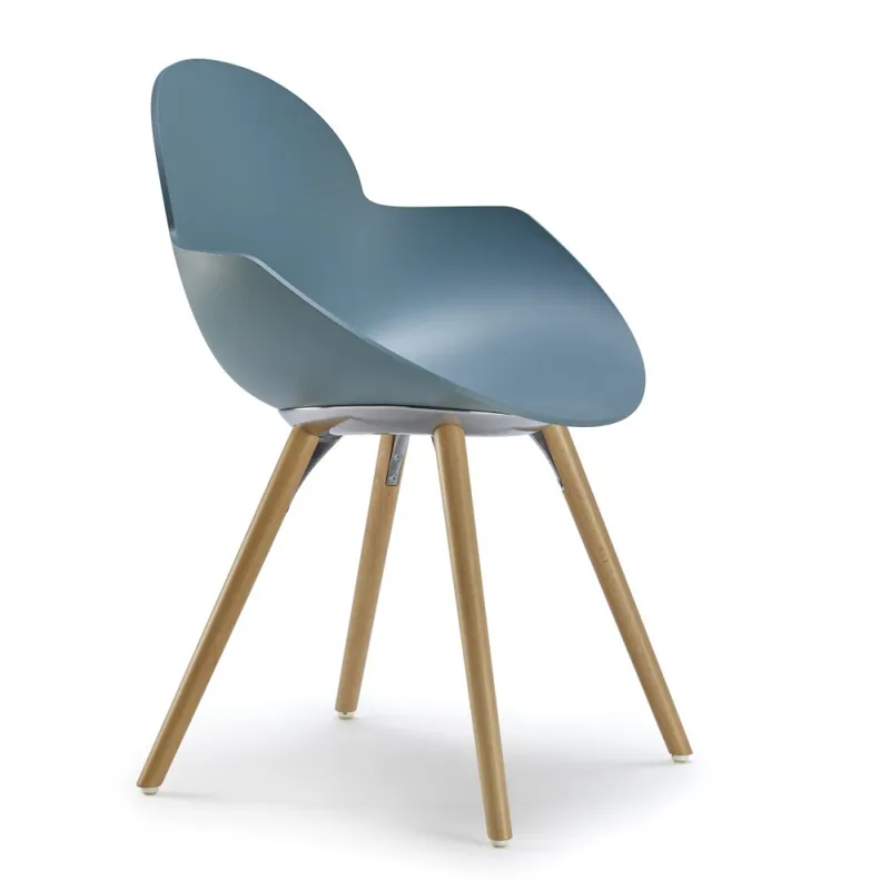 Consegna Rapida Sedia moderna con gambe in legno Cookie Wood