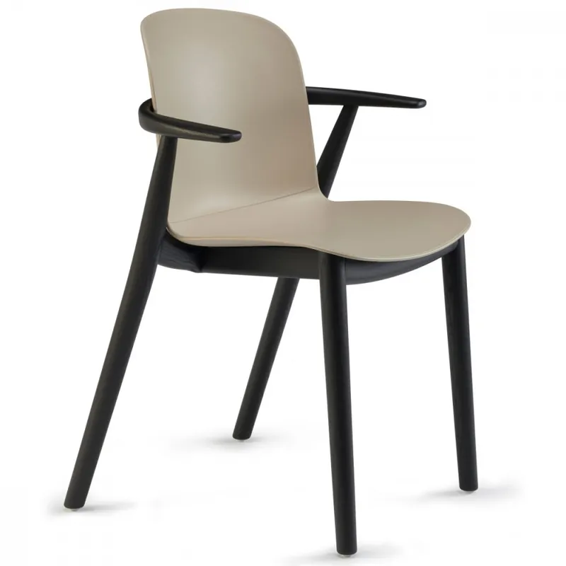 Sconto Sedia con braccioli in legno Relief Wood P