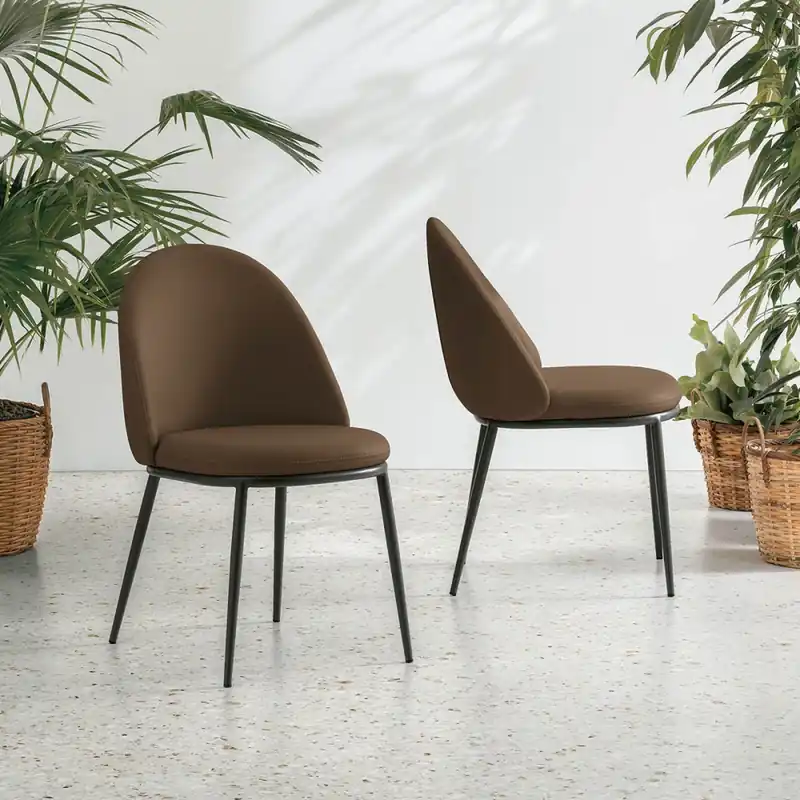 Nuovo Arrivo Sedia Moderna Elegante in Similpelle e Metallo Tulipano