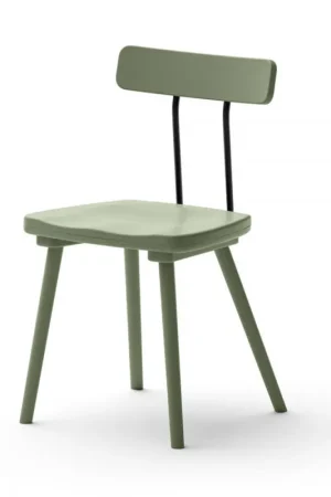Sedia Design Moderno in Legno e Ferro, seduta in plastica Mary Offerta Speciale