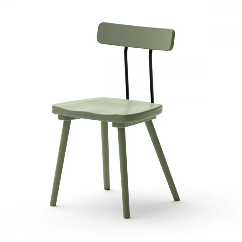 Sedia Design Moderno in Legno e Ferro, seduta in plastica Mary Offerta Speciale