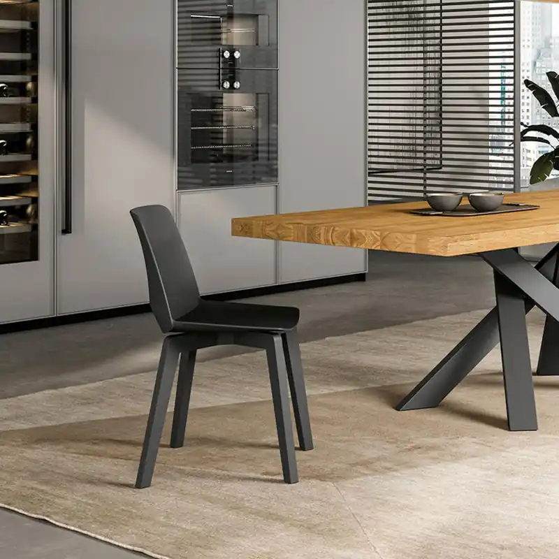 Offerta Limitata Sedia in Plastica con Gambe in Legno design moderno Ruby