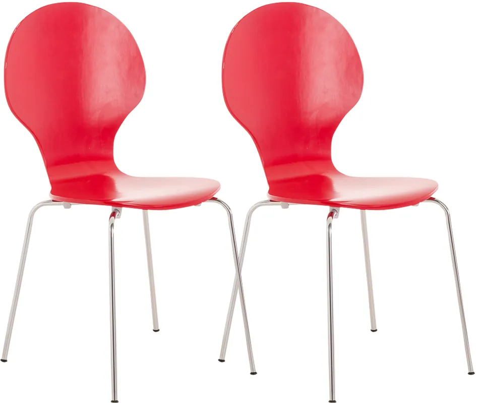 Set 2x Sedie Impilabili Diego in Legno Robusto Promo Stagionale