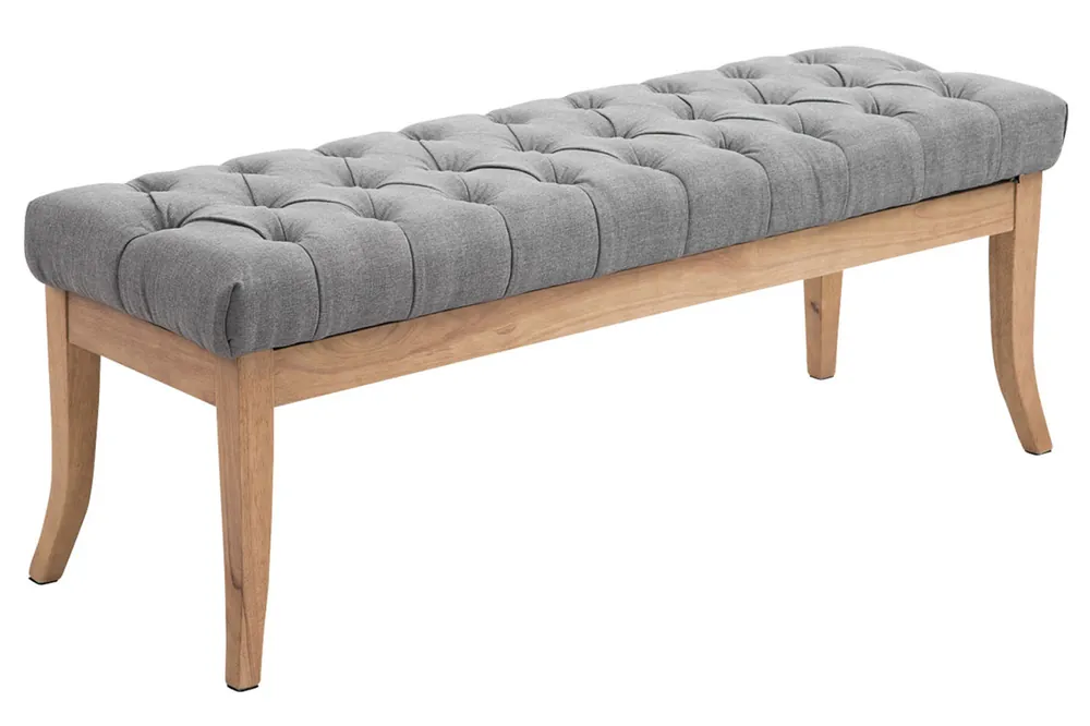 Ultima Occasione Panca design RAMSES in legno chiaro antico tessuto