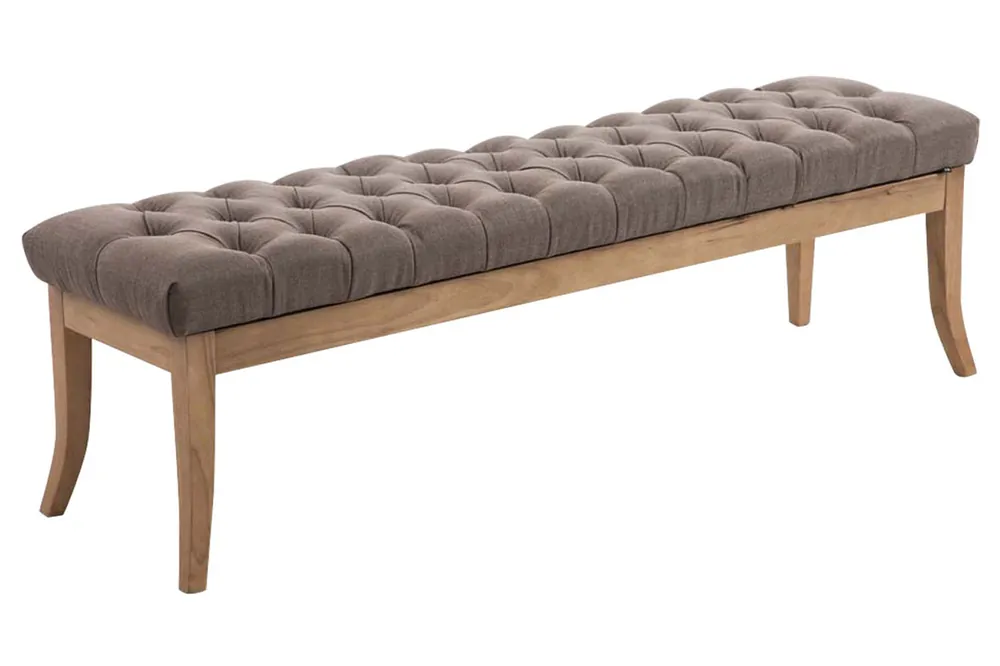 Panca design RAMSES in legno chiaro antico tessuto Popolare