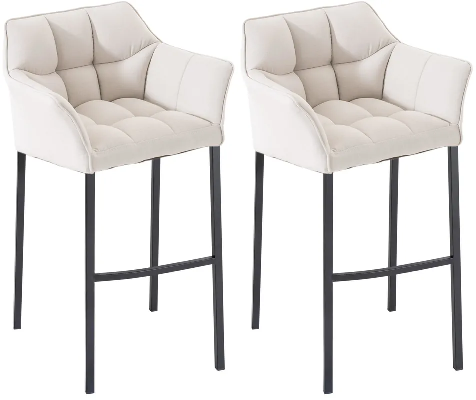 Set di 2 Sgabelli da Bar Damaso in Tessuto con Base a 4 Gambe Sconto
