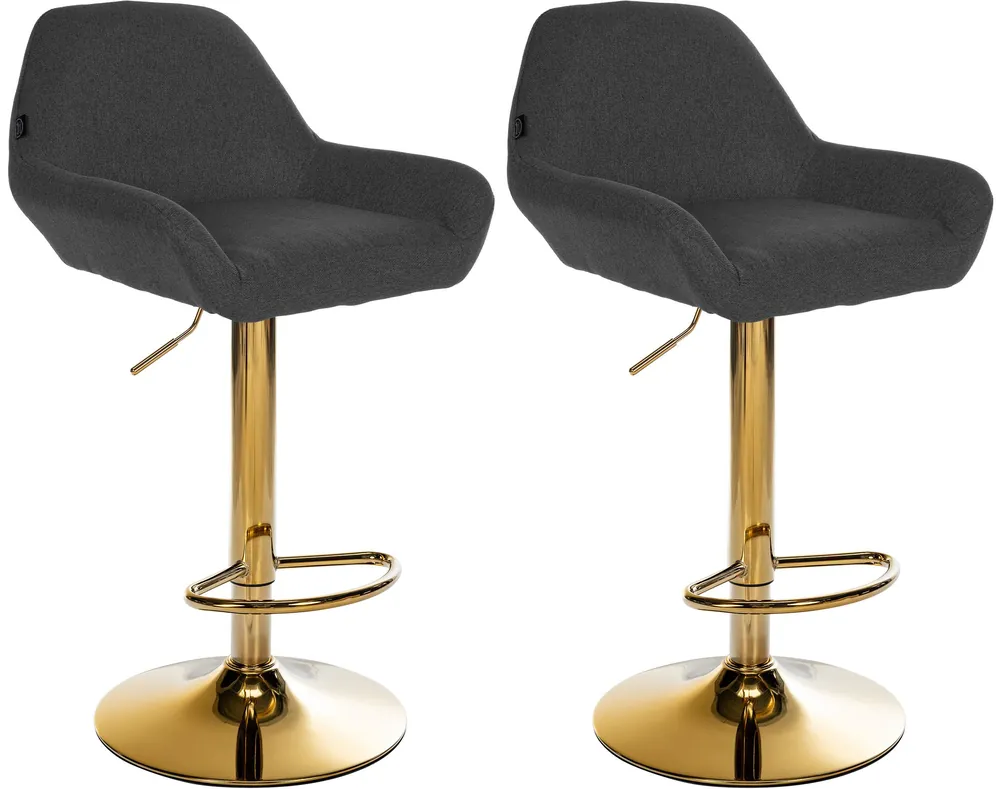 Offerta Limitata Set di 2 sgabelli da bar in tessuto Braga Gold