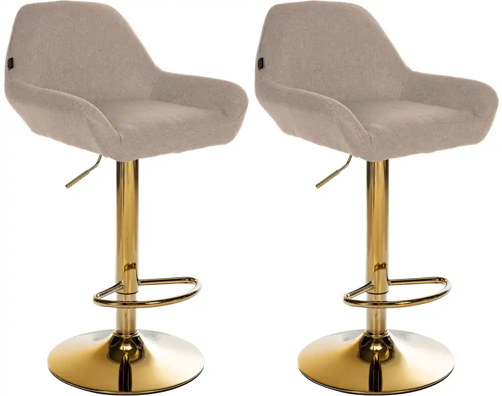 Set di 2 sgabelli da bar in tessuto Braga Gold Prezzo Conveniente