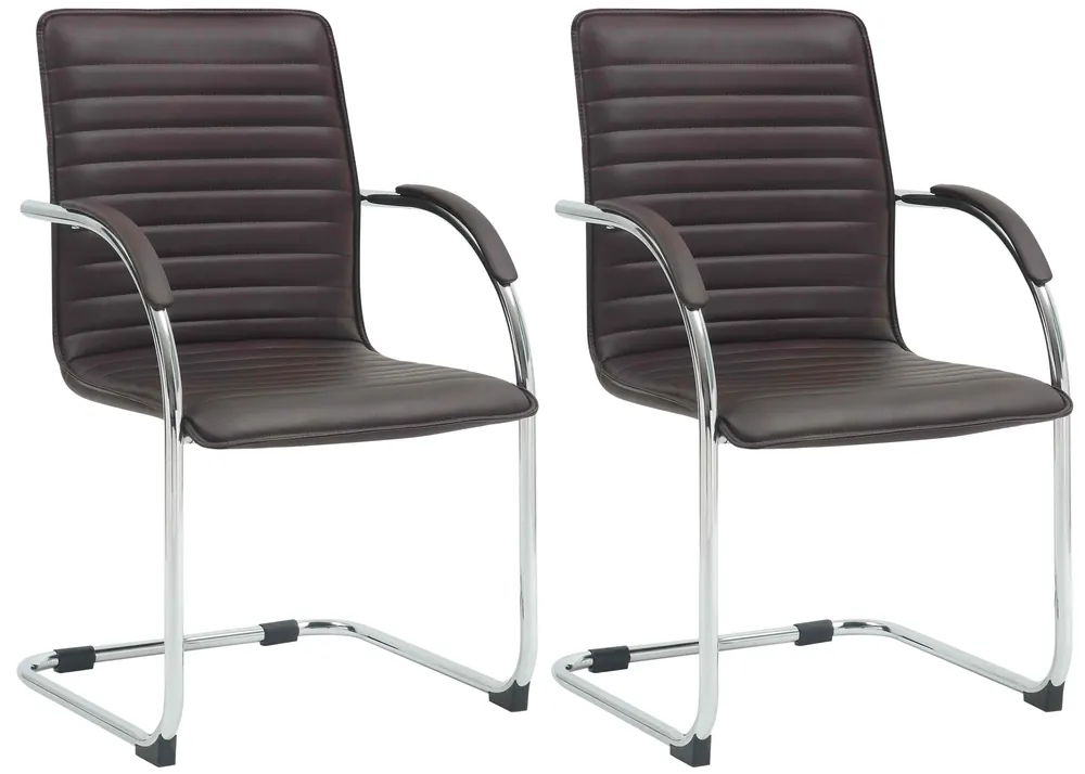 Prezzo Conveniente Set di 2 sedie visitatore Tira in similpelle