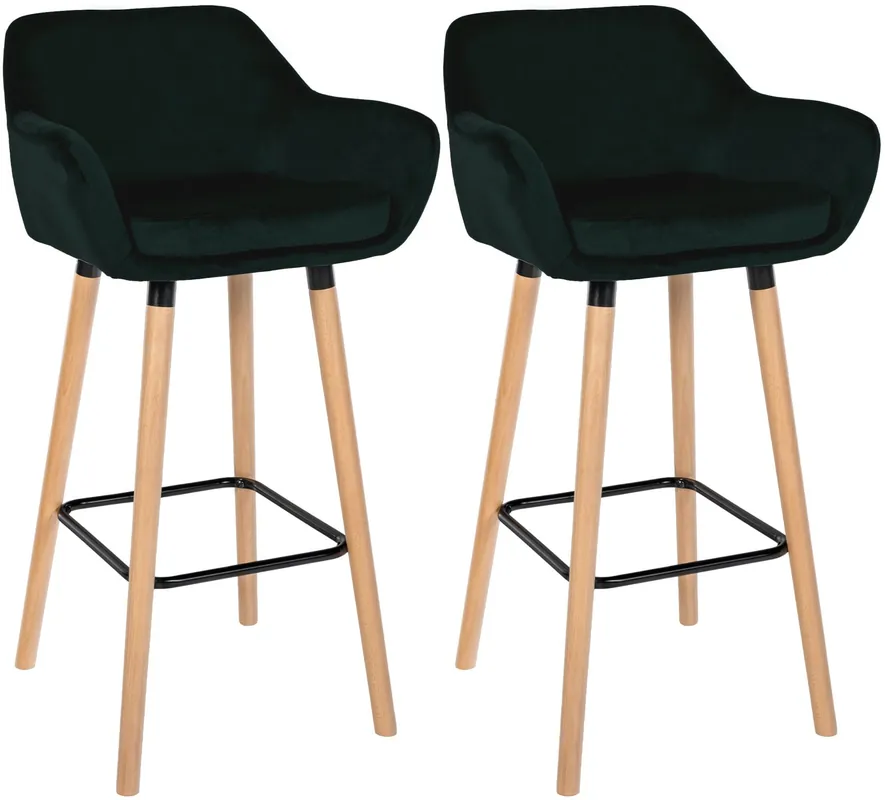 Sconto Set 2 Sgabelli da Bar Grant Velluto