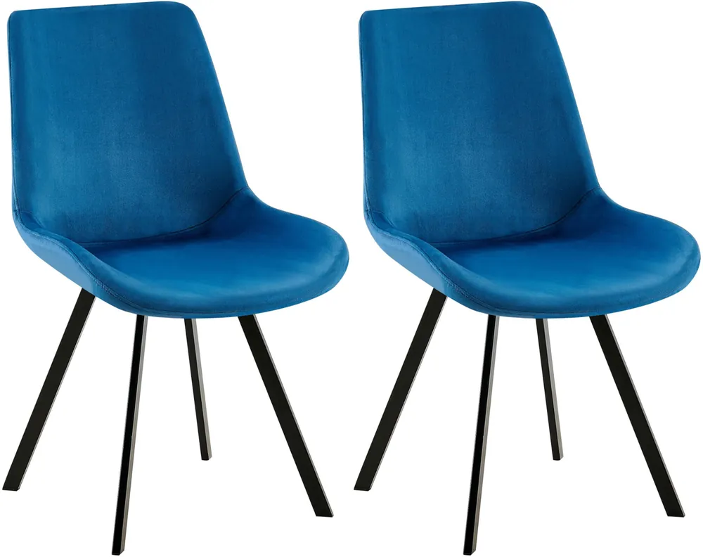 Set di 2 sedie da pranzo Lewes in velluto Popolare