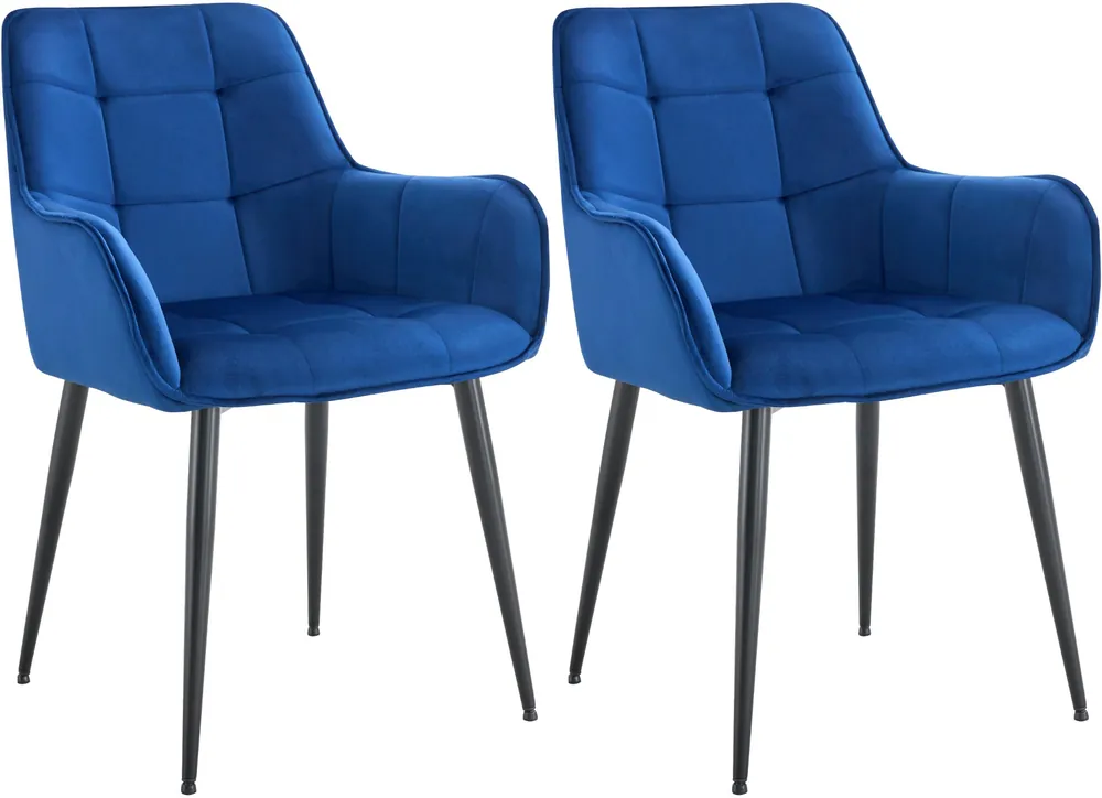 Set di 2 sedie da pranzo in velluto Ferndale Nuova Collezione