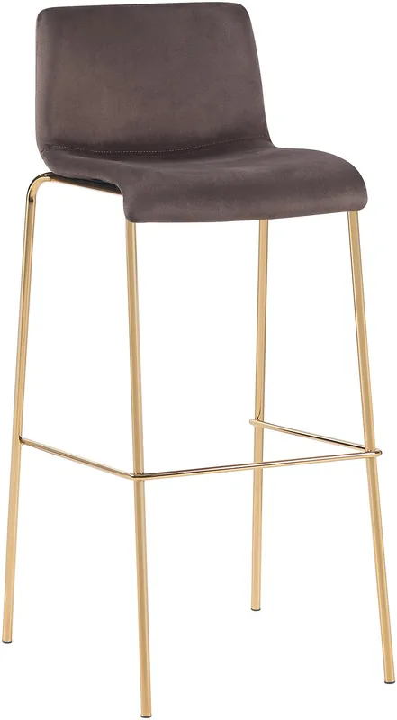 Sgabello da bar Hoover in velluto con struttura a quattro gambe oro Pagamento Sicuro