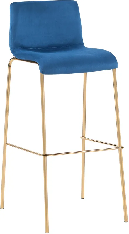 Sgabello da bar Hoover in velluto con struttura a quattro gambe oro Ultima Occasione