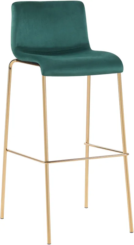 Ultimissimo Modello Sgabello da bar Hoover in velluto con struttura a quattro gambe oro