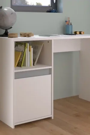 Scrivania moderna cameretta bambini 110xH75 bianco grigio o rosa Children Più Venduto