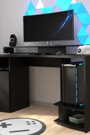 Scrivania moderna gaming design L152xP61 cm nero led Pixel Miglior Prezzo