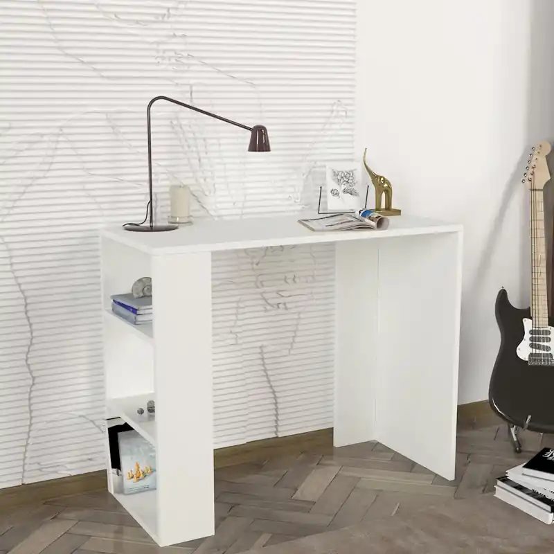 Super Prezzo Scrivania moderna lineare ripiani 90xH74 cm bianco Worker