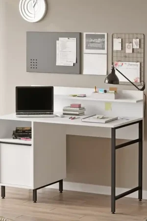 Scrivania moderna ufficio attrezzata 120xH100 cm bianco Kenzo Professionale