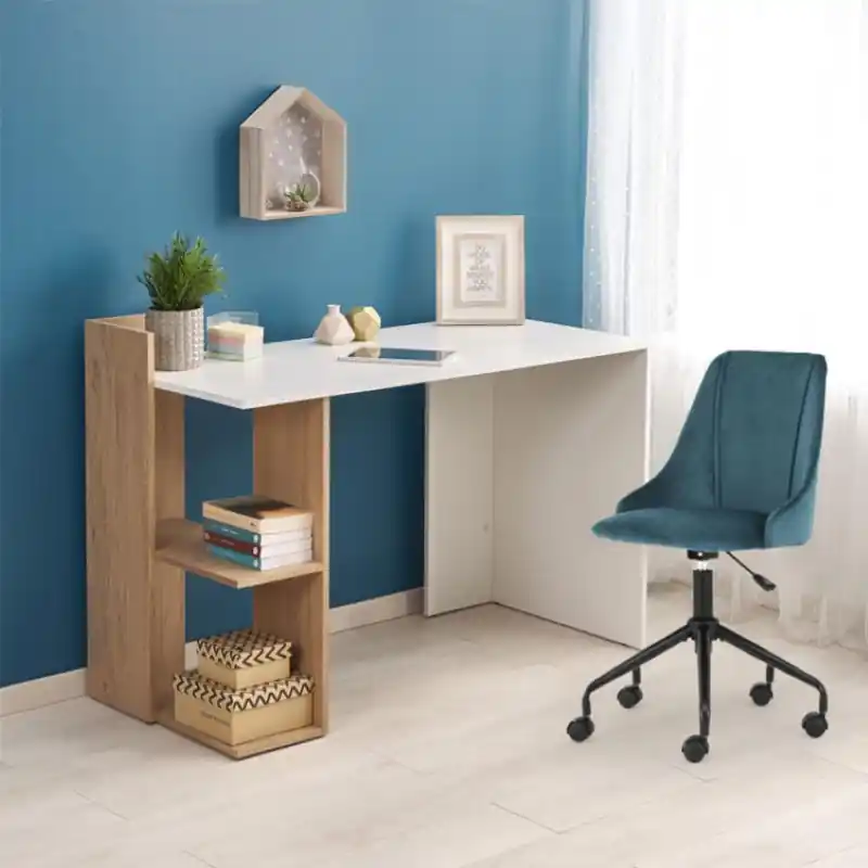 Saldi Scrivania ufficio 122/57 moderna bianco rovere Linus