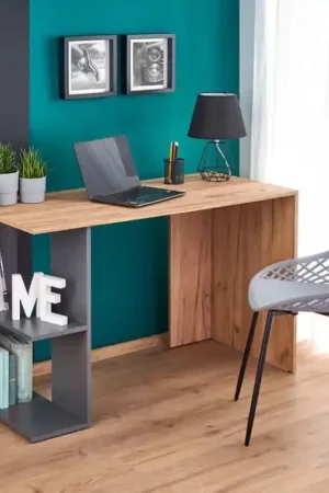 Solo Oggi Scrivania ufficio 122/57 moderna rovere antracite Linus