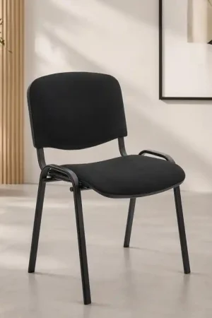 A Buon Prezzo Sedia da attesa imbottita ufficio salotto moderna tessuto acciaio nero Impero