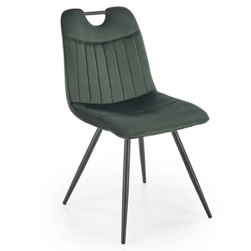 Sedia da pranzo moderna imbottita in velluto verde Jessica Promozione