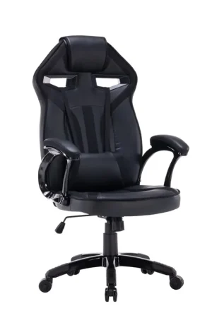 Compra Oggi Stesso Sedia gaming ufficio ergonomica girevole nero con cuscini Omega