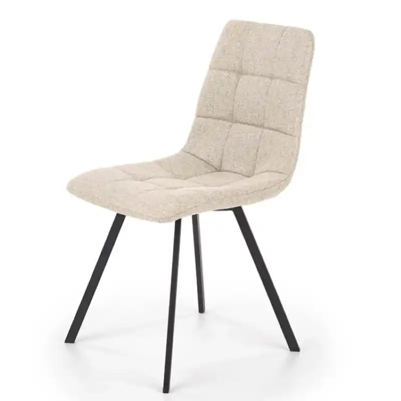 Sedia imbottita da pranzo moderna tessuto beige nero Nuxe Economico