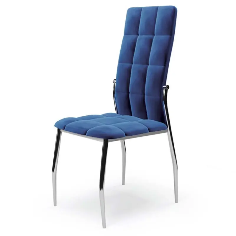 Prezzo Basso Sedia imbottita da pranzo moderna tessuto velluto blu Purito