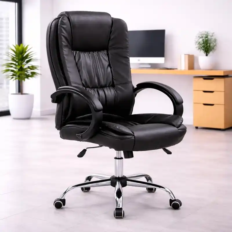 Consegna Rapida Sedia ufficio direzionale girevole con braccioli regolabile ergonomica nero Boss