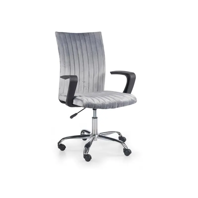 Sedia ufficio ergonomica con ruote moderna in tessuto grigia Caroline Novità